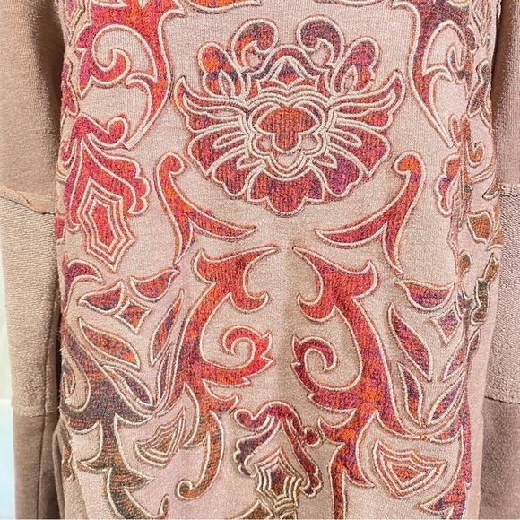 Soft Surroundings Women S Embroidered Pullover V Neck velvet applique Sweater - Picture 2 of 11